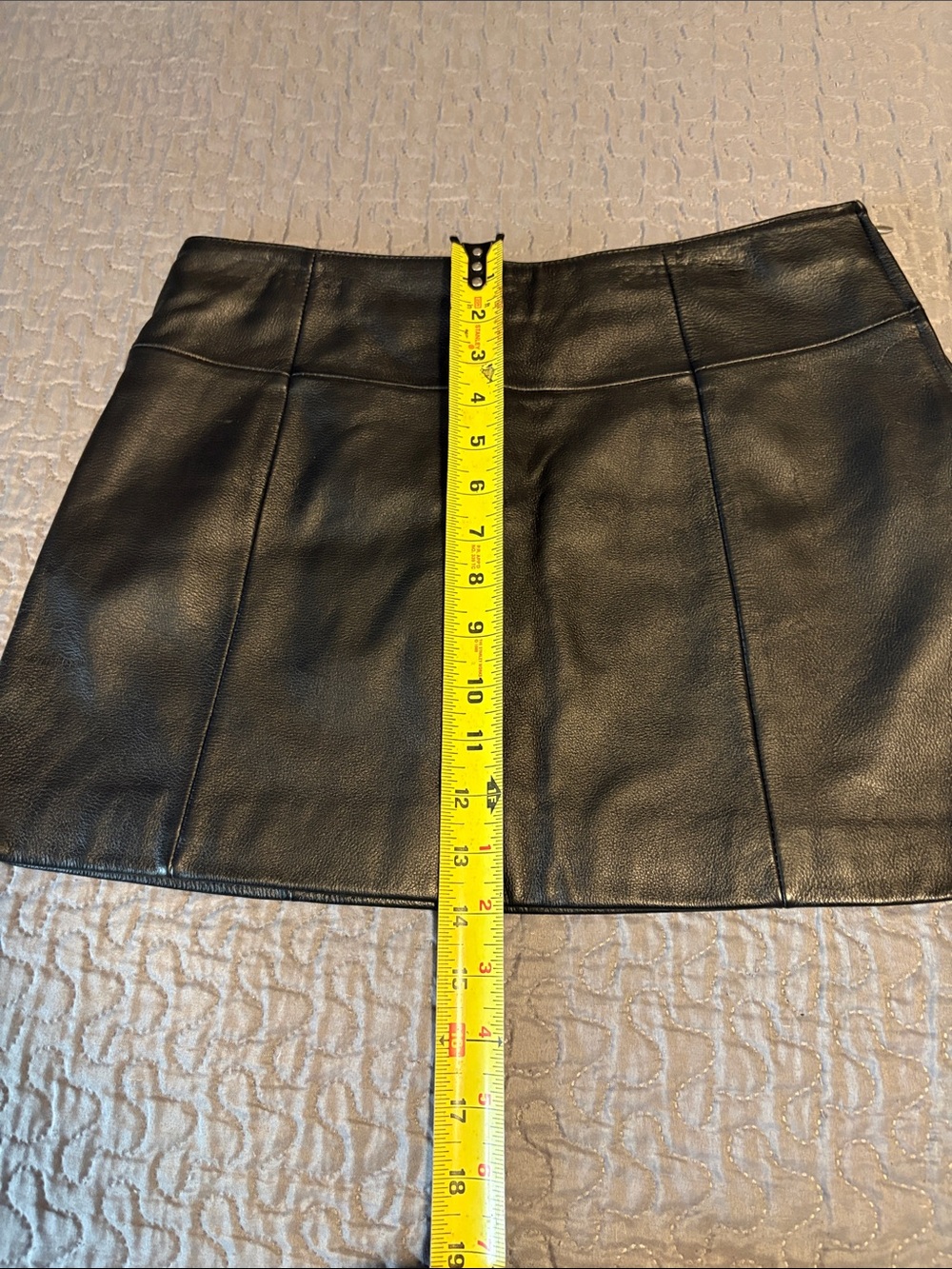 Wilsons Leather Maxima Black Genuine Leather Mini Skirt Size 6 - Picture 6 of 7